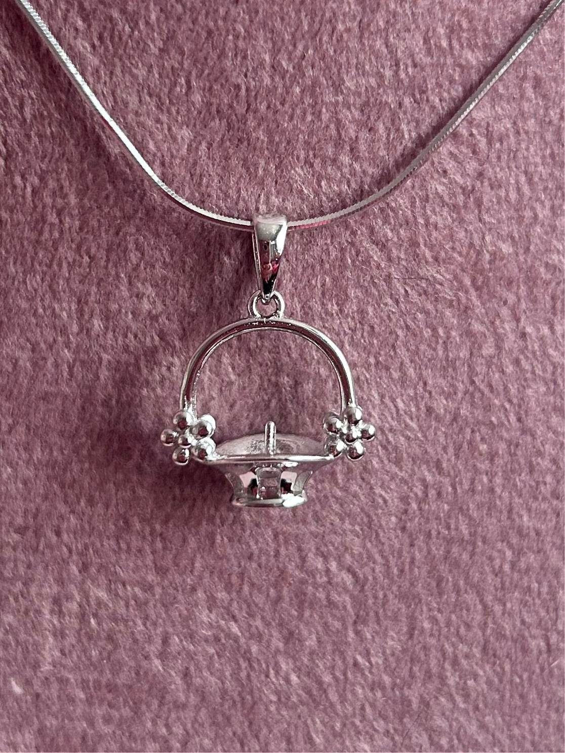 Sterling silver flower basket mount