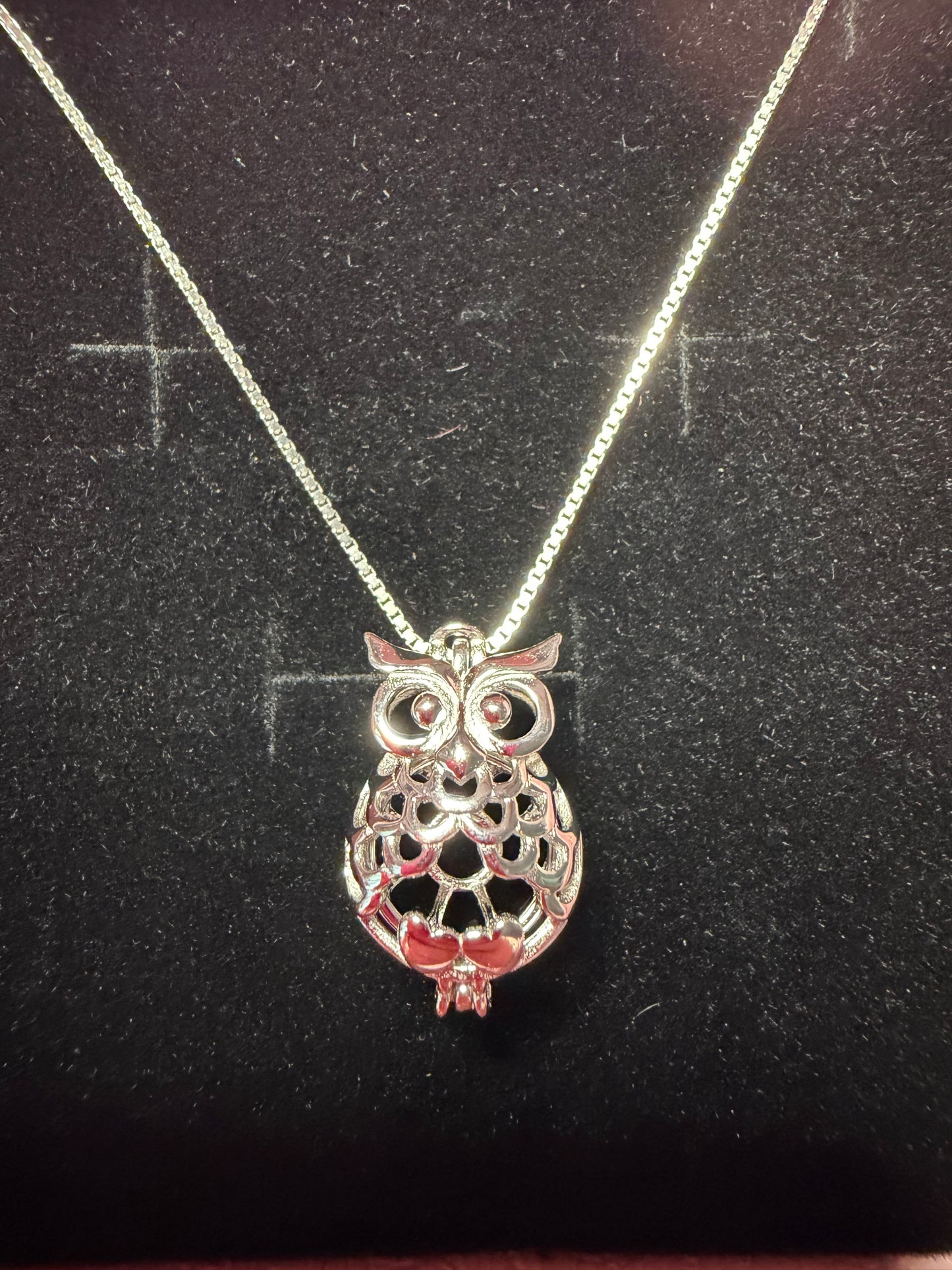 Sterling Silver Owl Cage Pendant