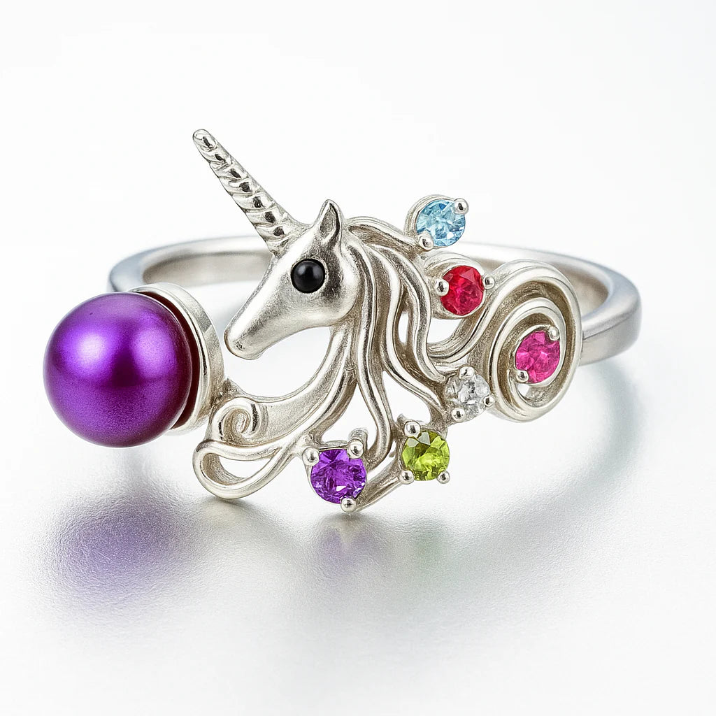 Sterling silver unicorn ring