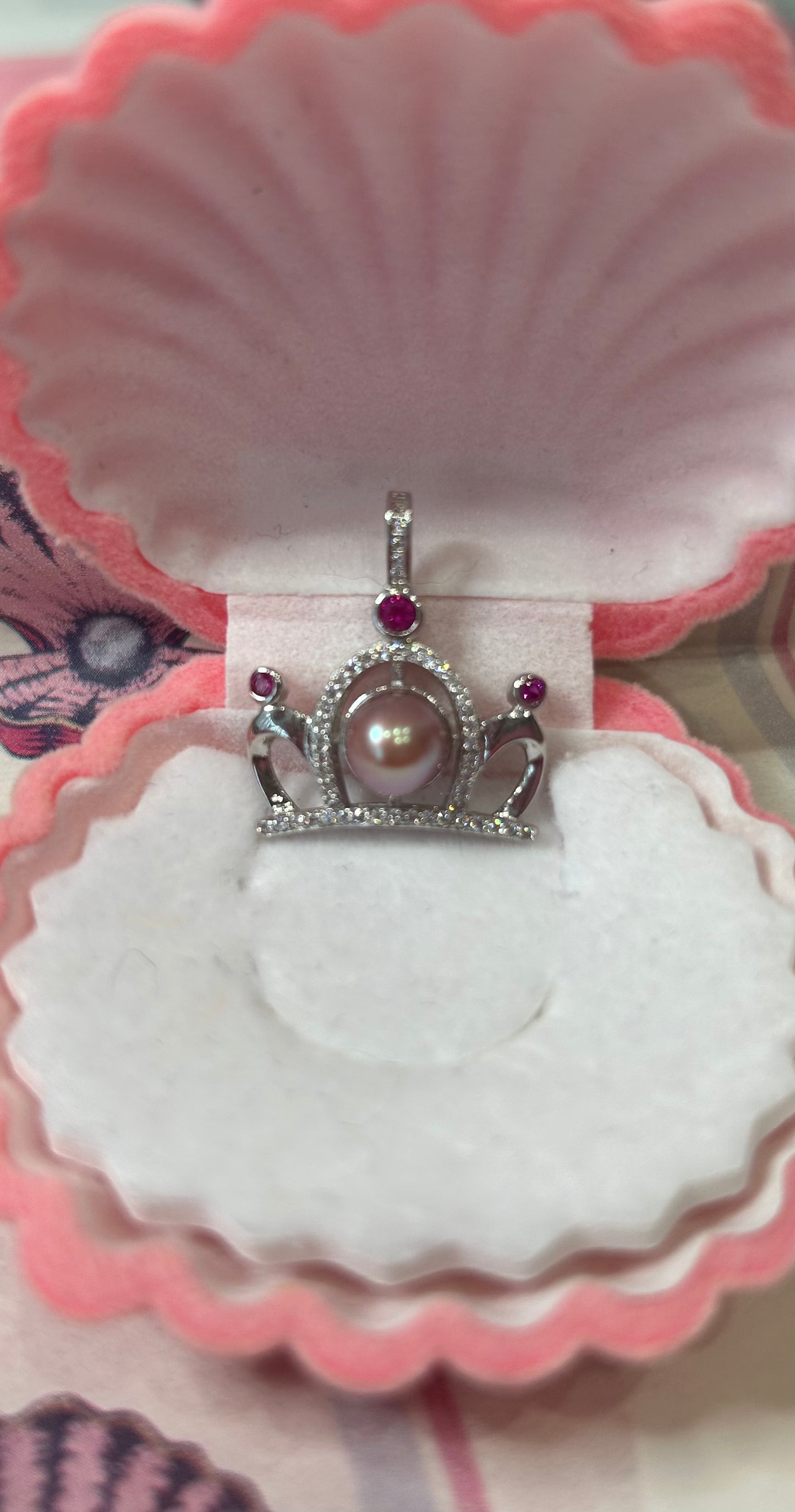 Sterling silver Ella crown pendant