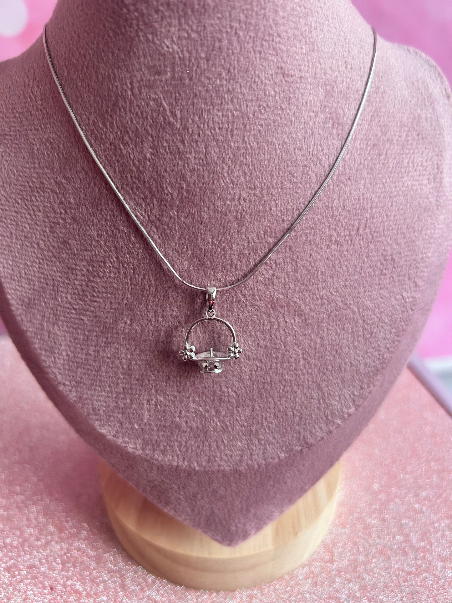 Sterling silver flower basket mount