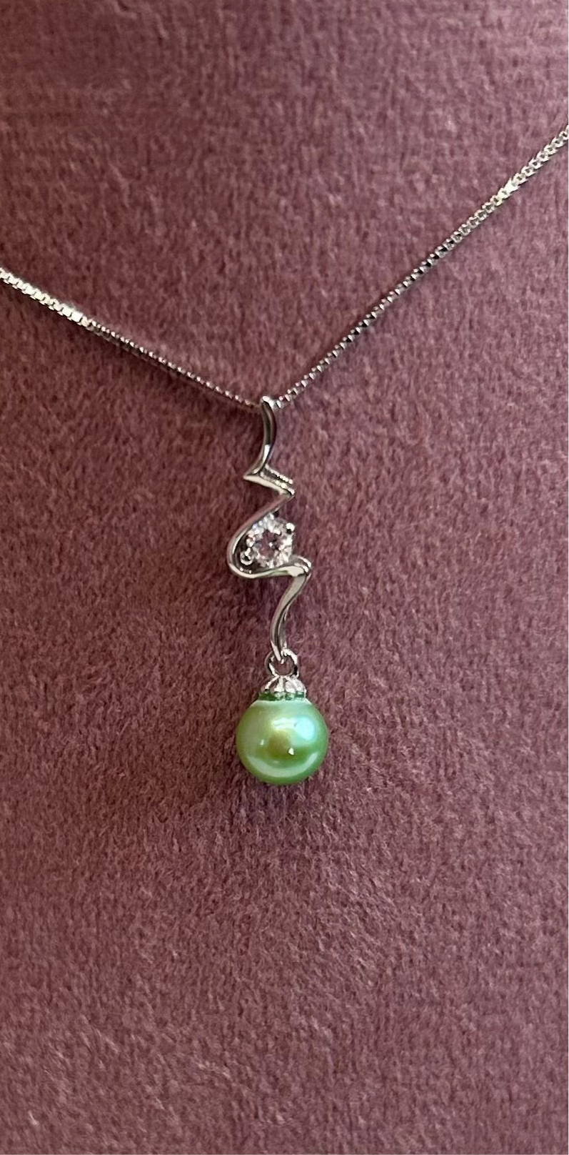 Sterling silver cubic zirconia zig zag mount