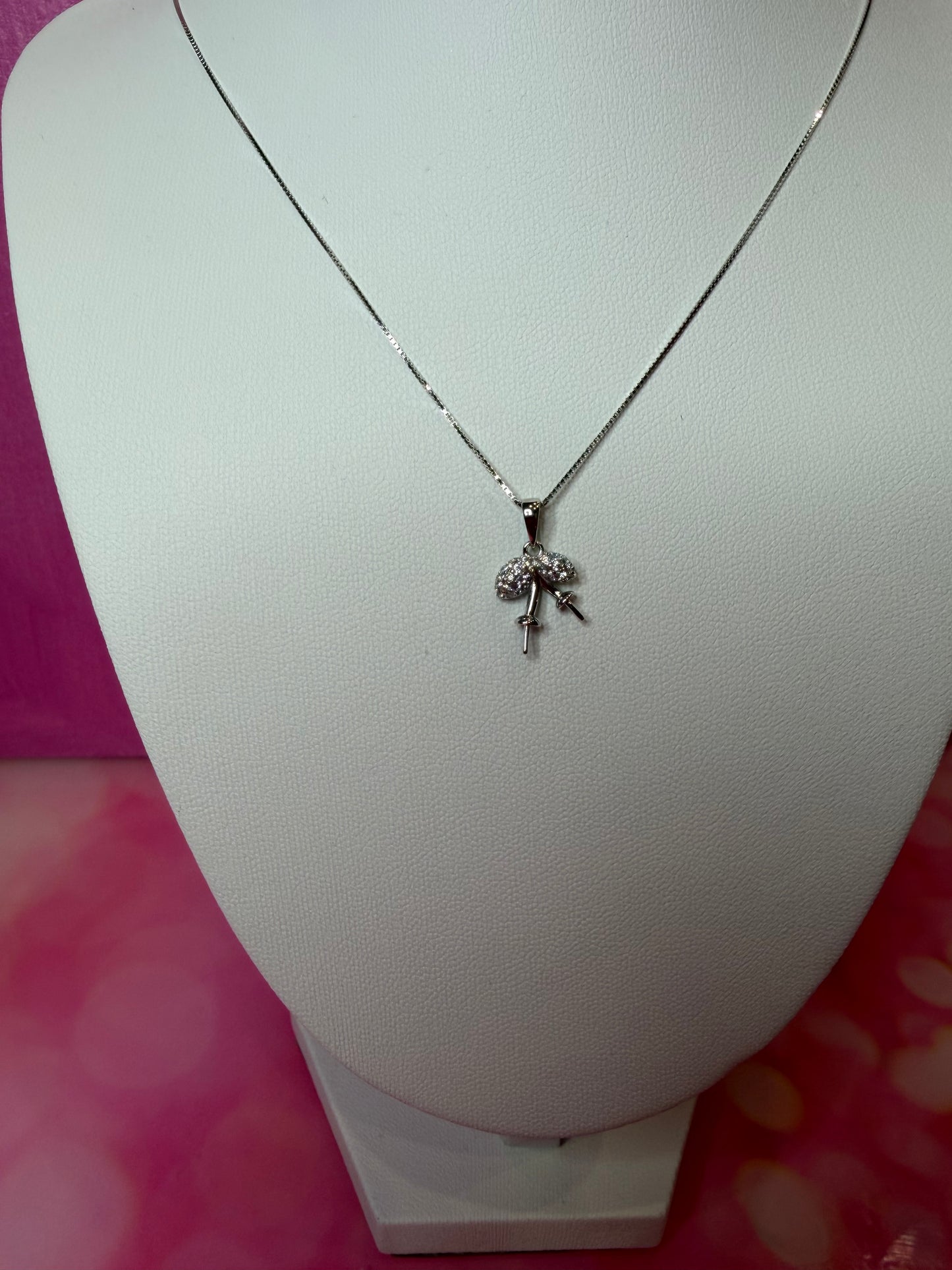 Sterling silver glitzy cherry pendant