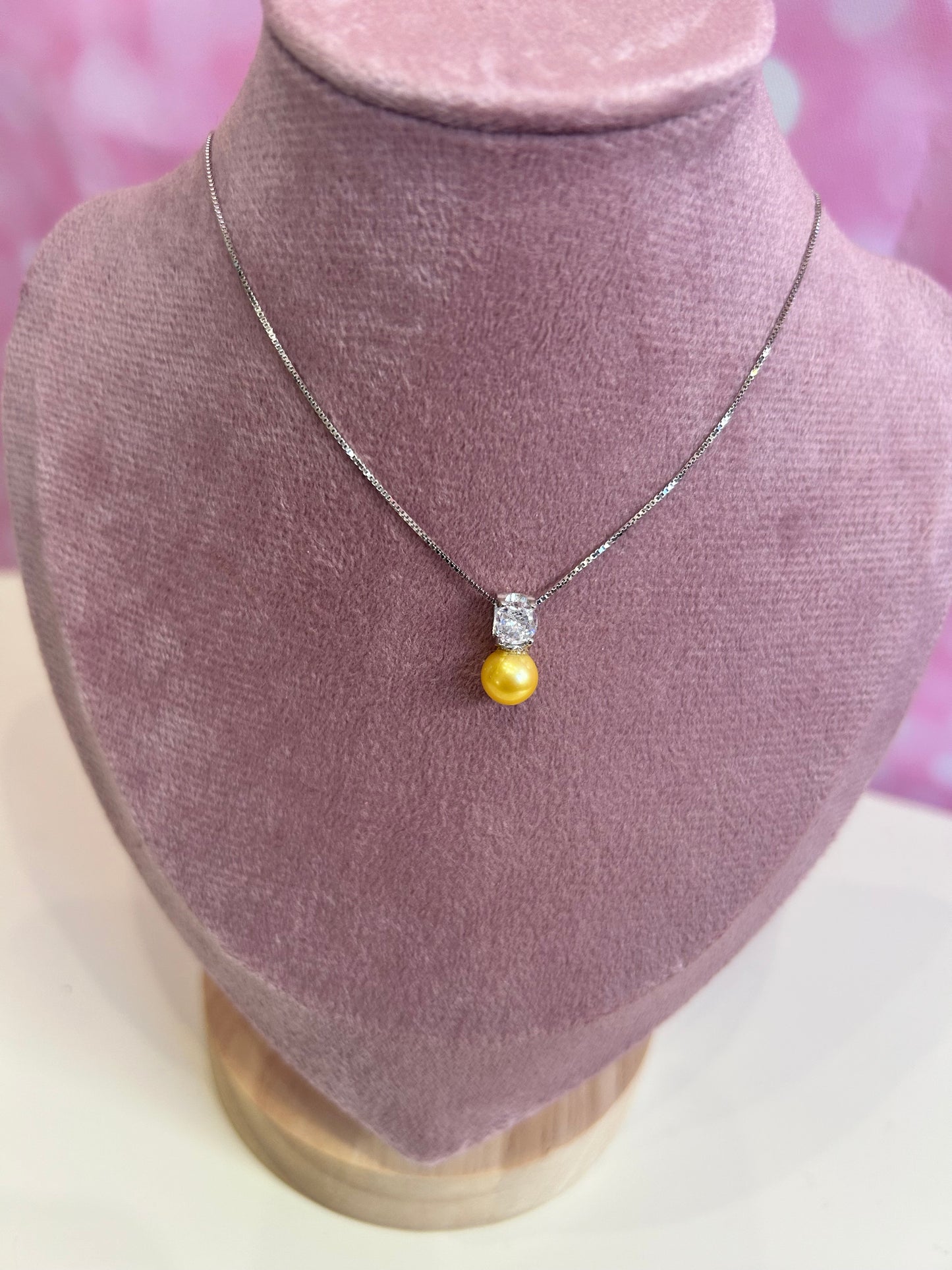 Sterling silver cubic zirconia simple pearl drop