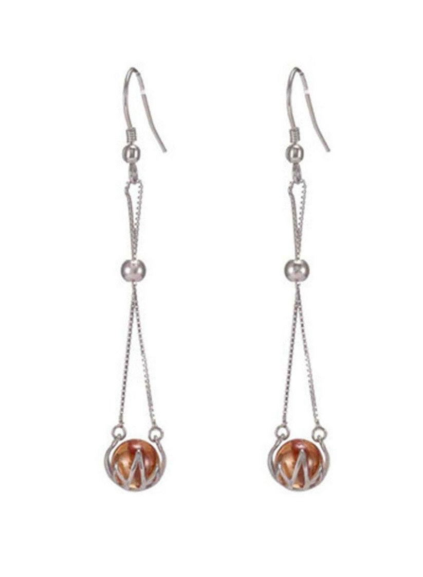 Sterling silver basket cage earrings