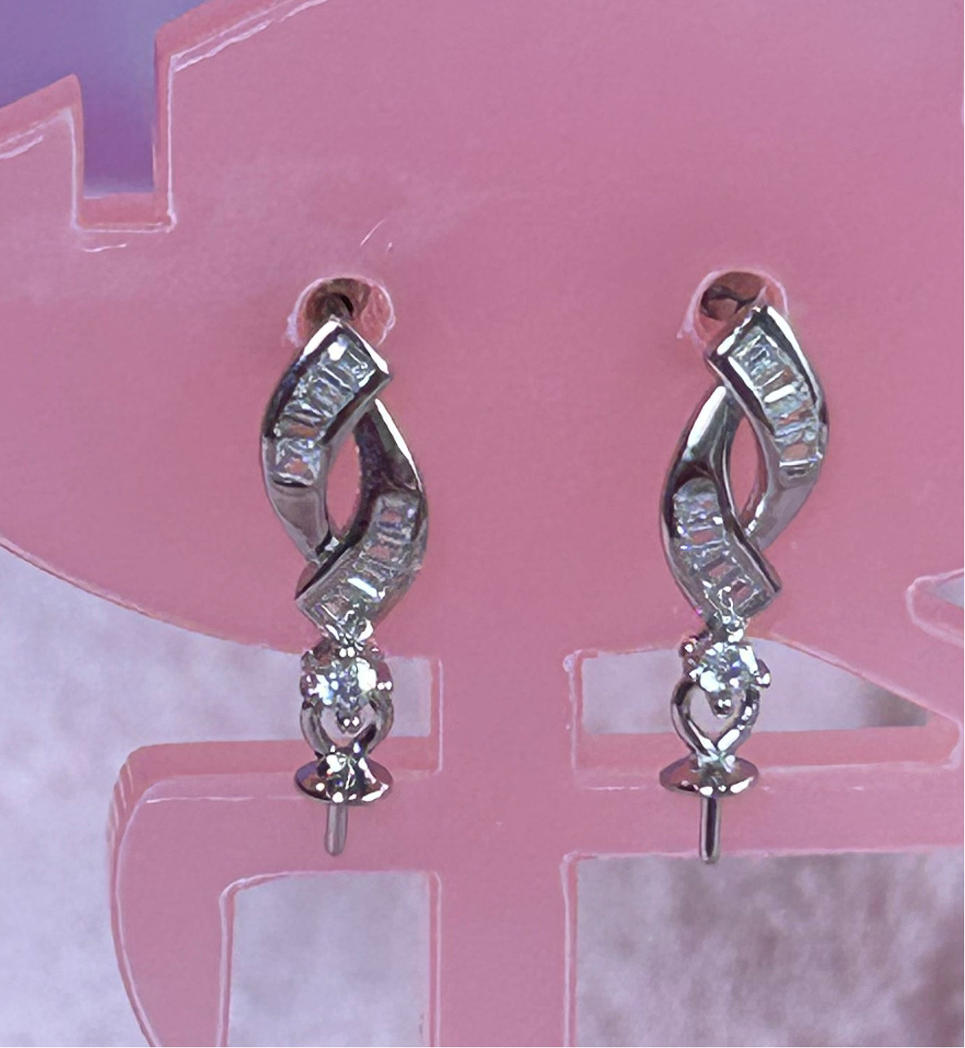 Sterling silver cubic zirconia dangle earrings