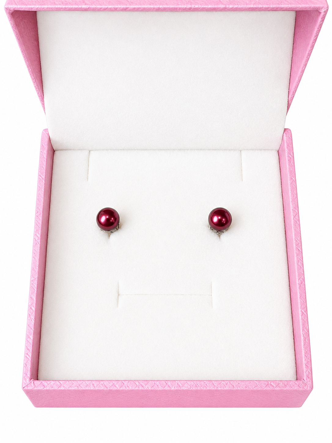 Sterling silver black cherry button studs