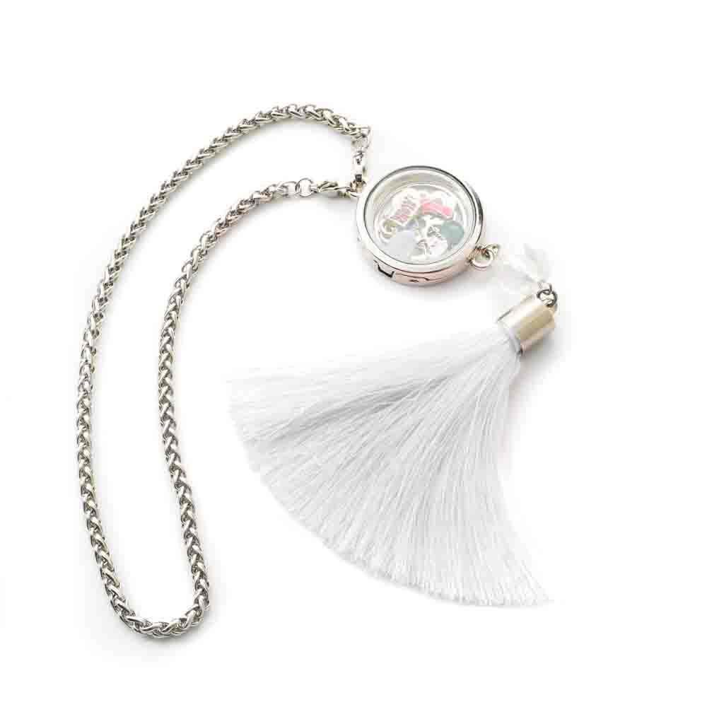 Car tassel locket white