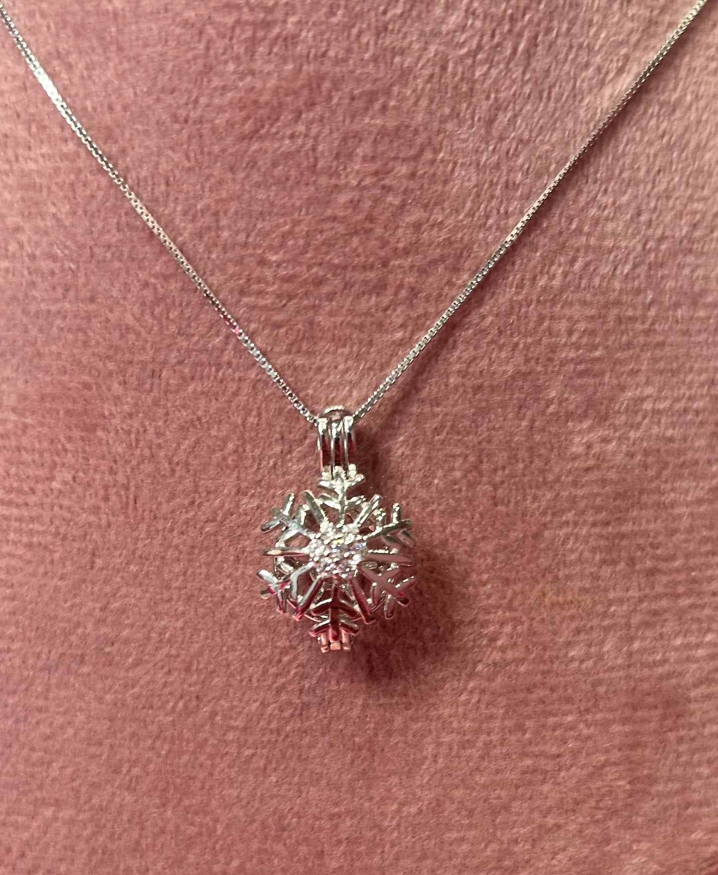 Sterling silver cubic zirconia cage pendant