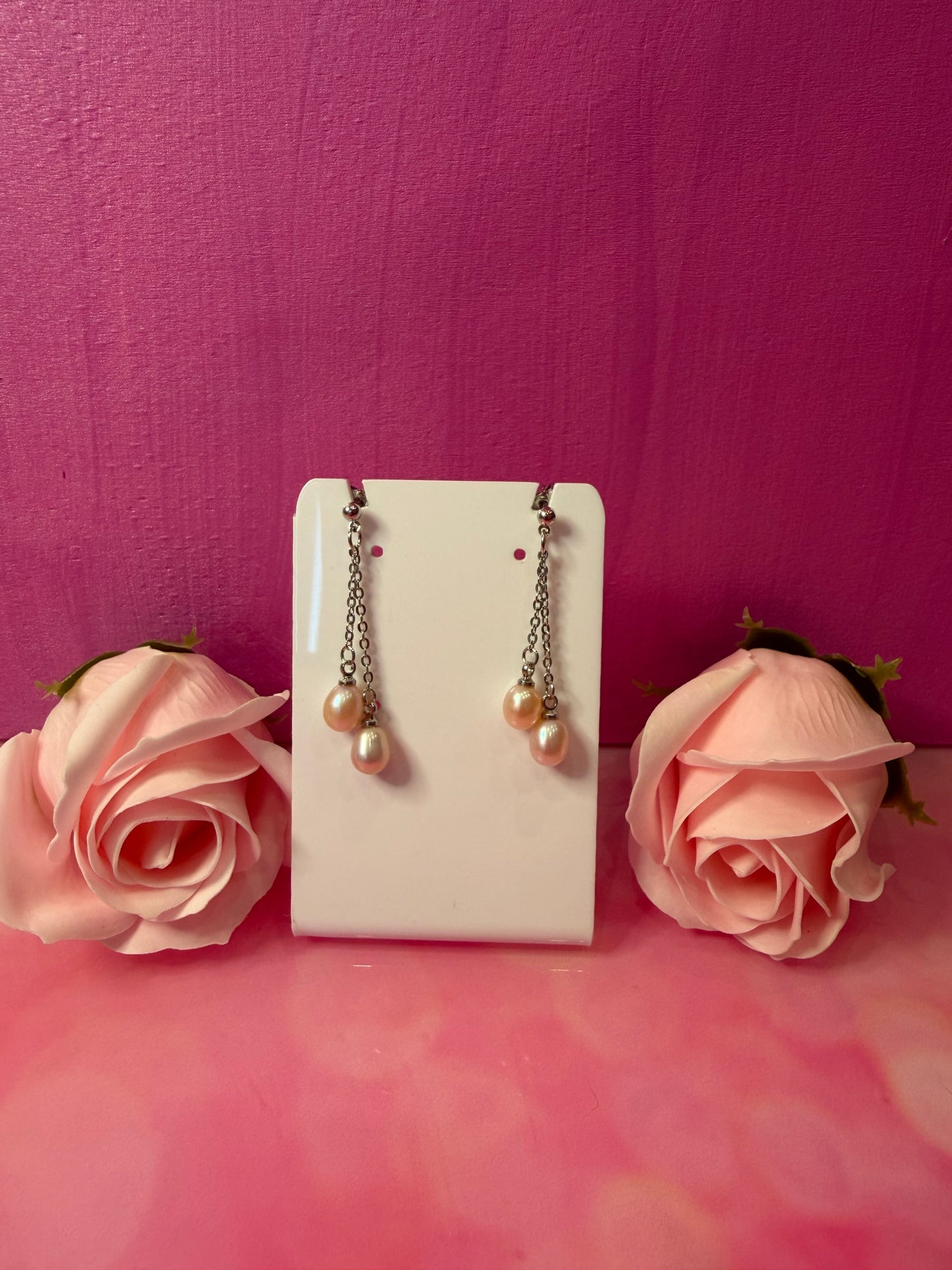 Classic lavender rice drop earrings