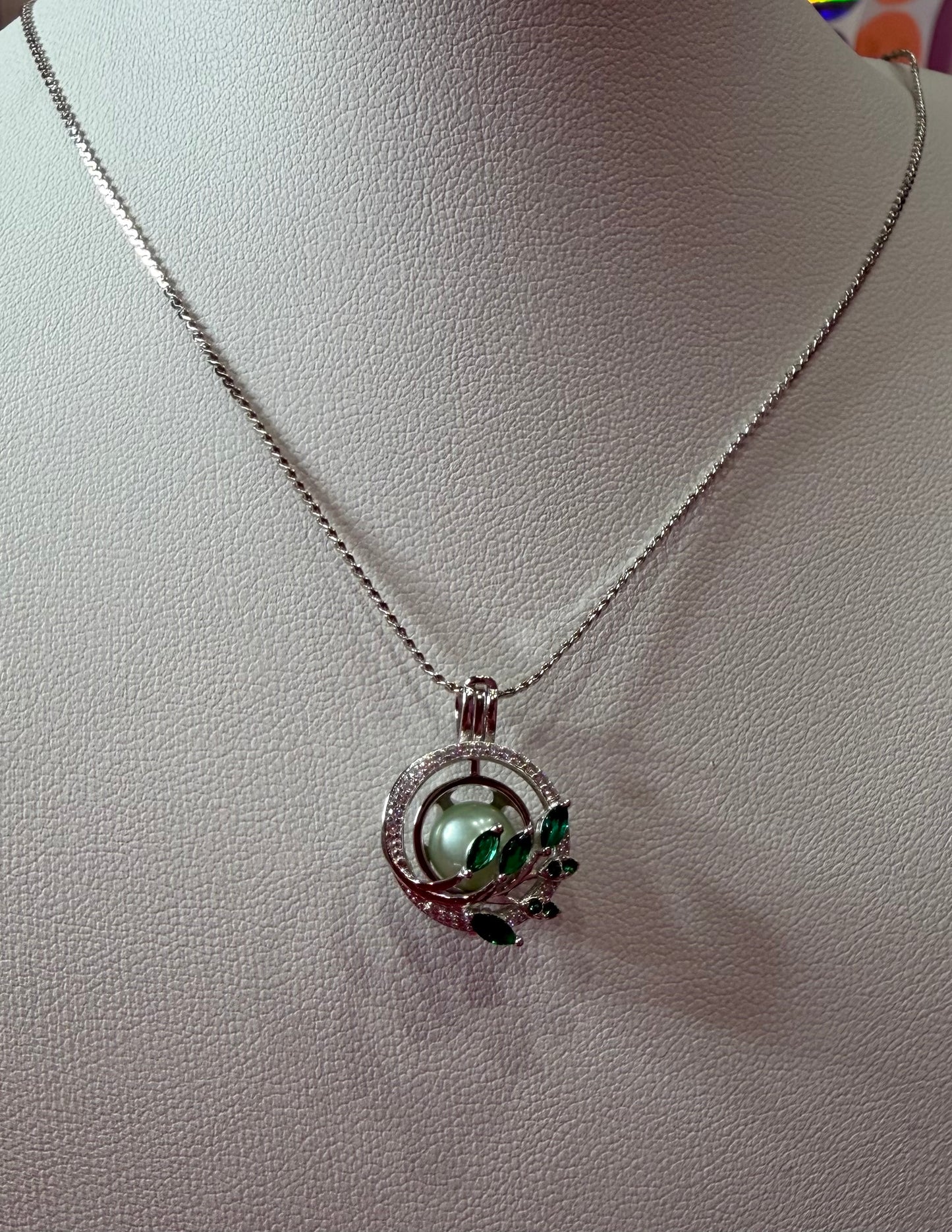 Helen Sterling silver cage pendant