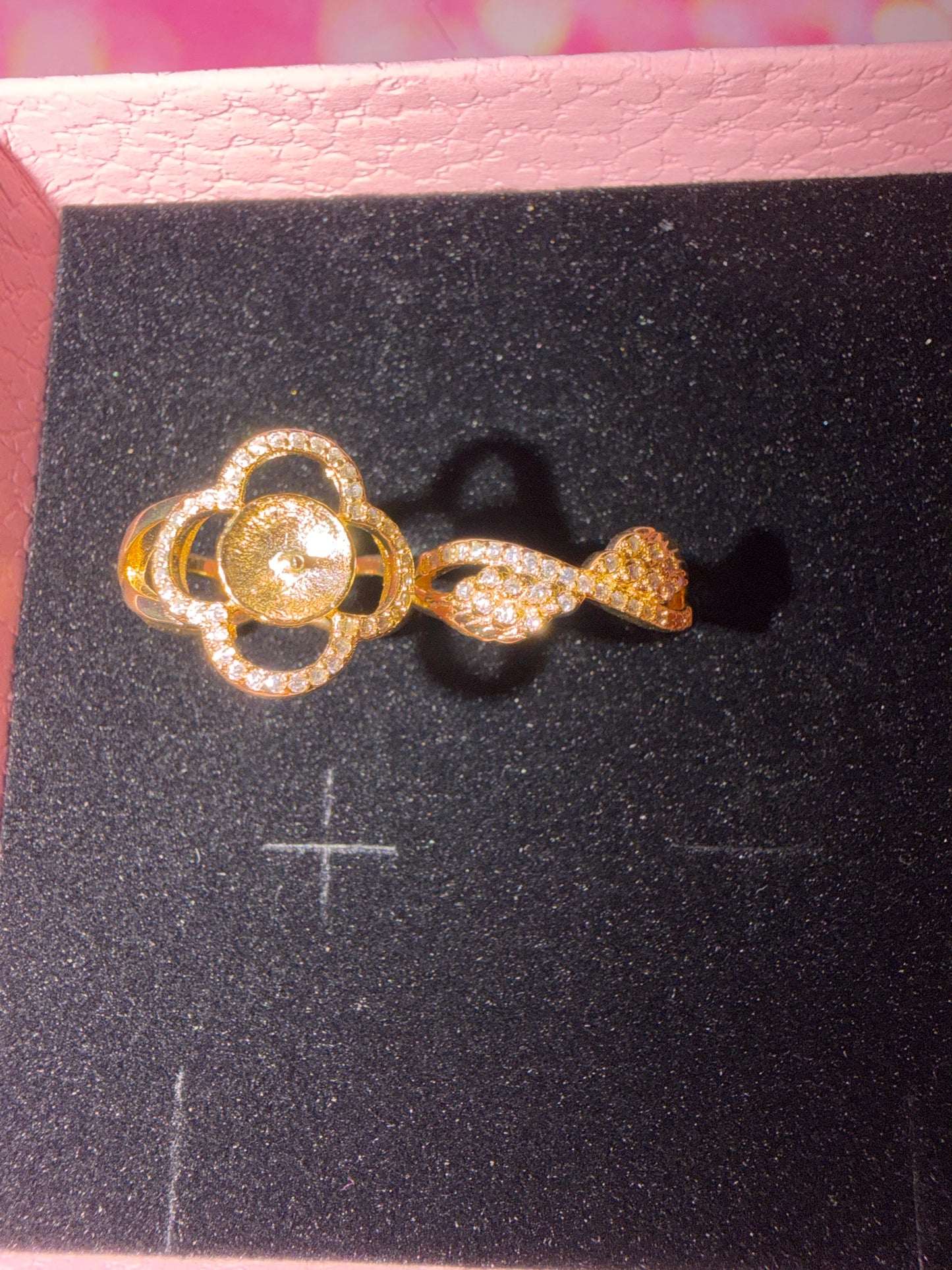 Sterling silver gold plated double ring