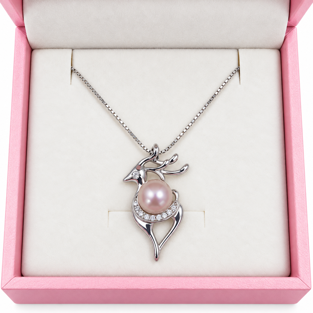 140 Sterling silver pre mounted reindeer pendant