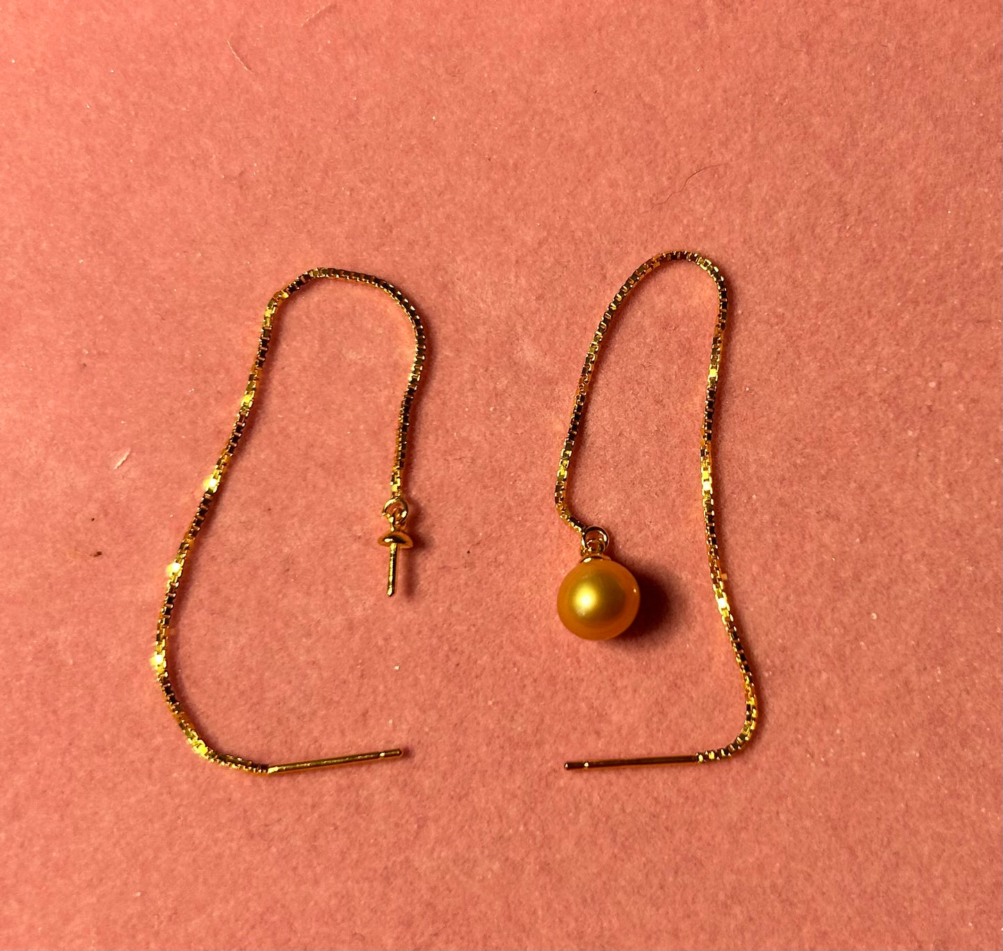 Sterling Silver Gold plated threader earrings