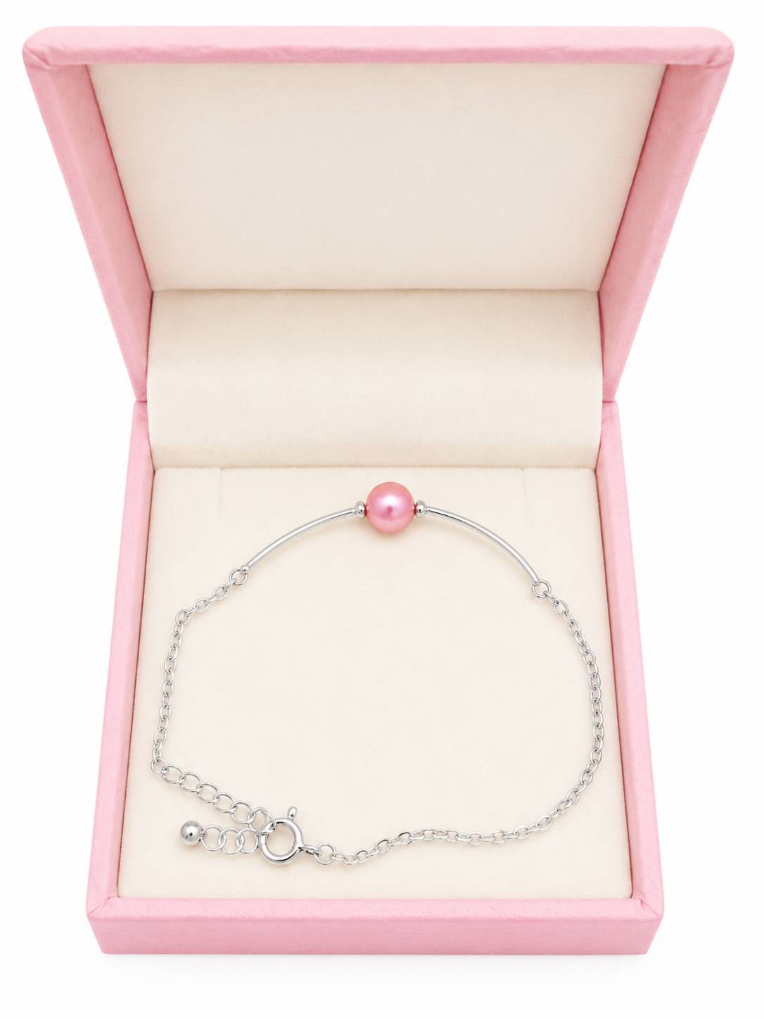 Sterling Silver suspended pearl bracelet