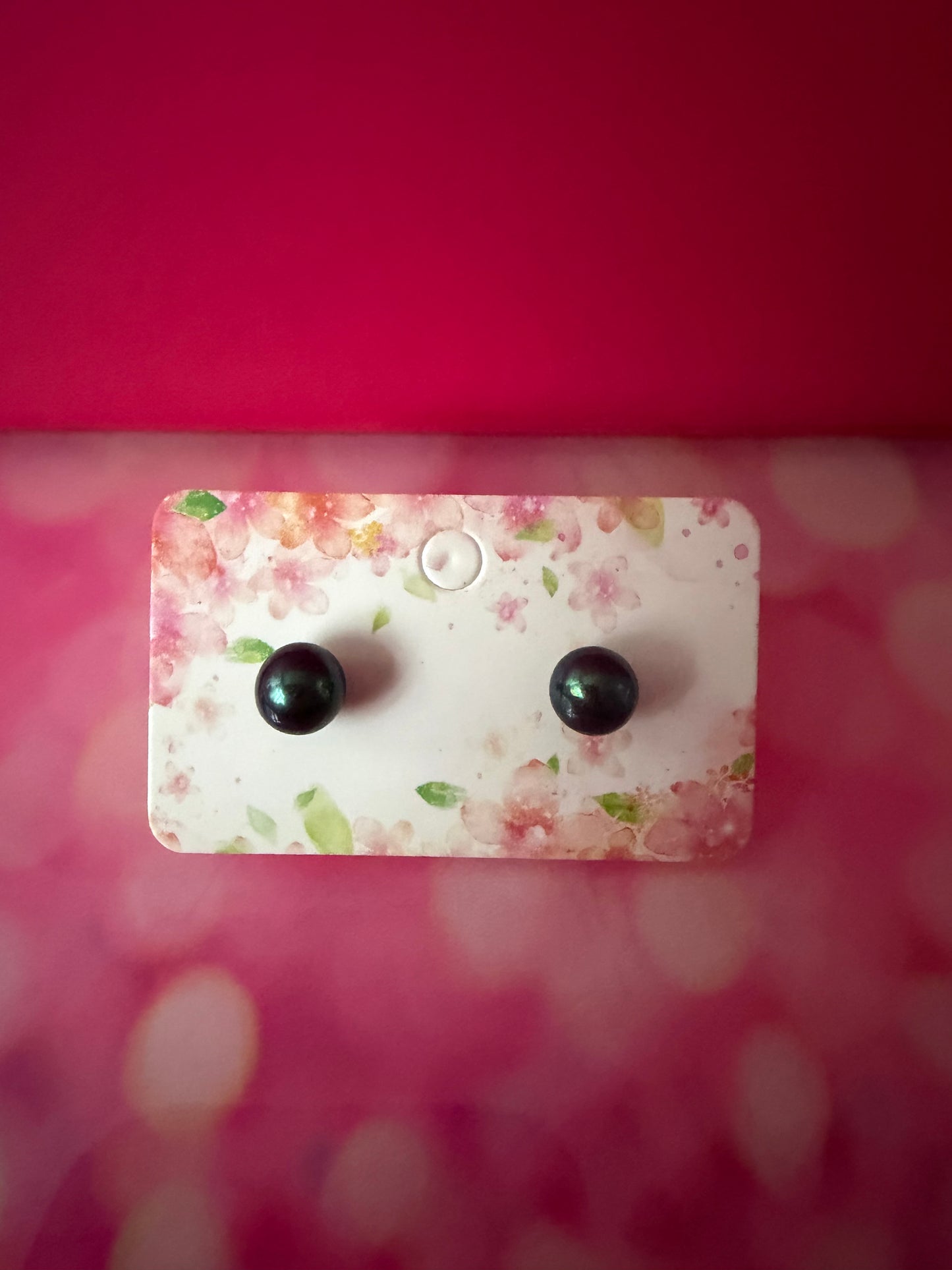 Pre mounted Sterling silver studs dark green