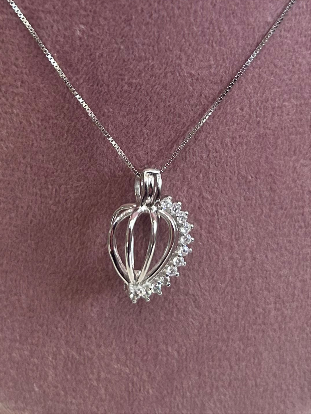 Sterling silver cubic zirconia drop pendant
