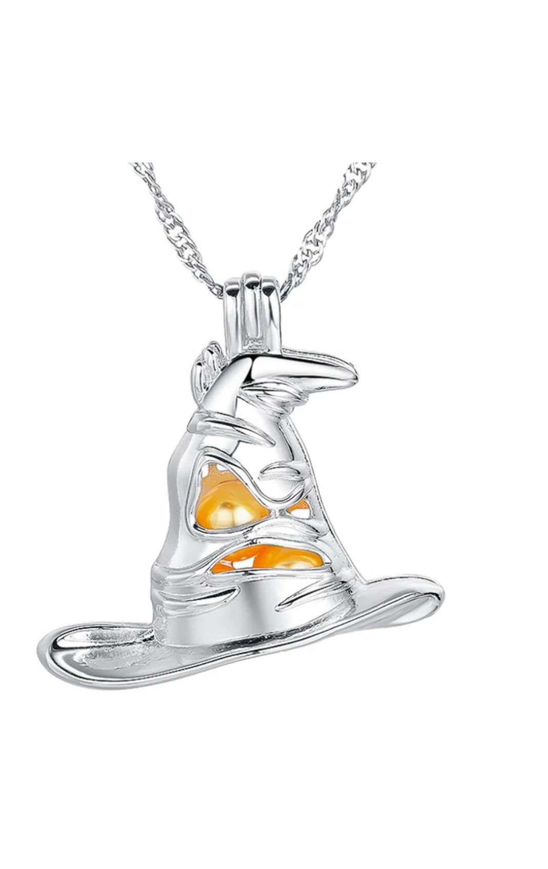 Silver plated Harry Potter sorting hat cage pendant