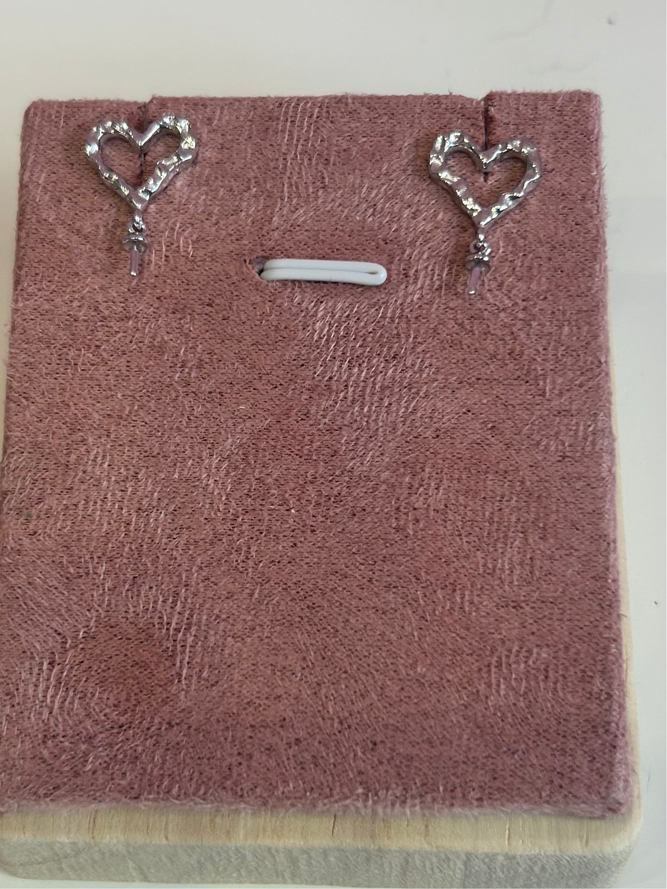 Sterling silver love heart drop earrings