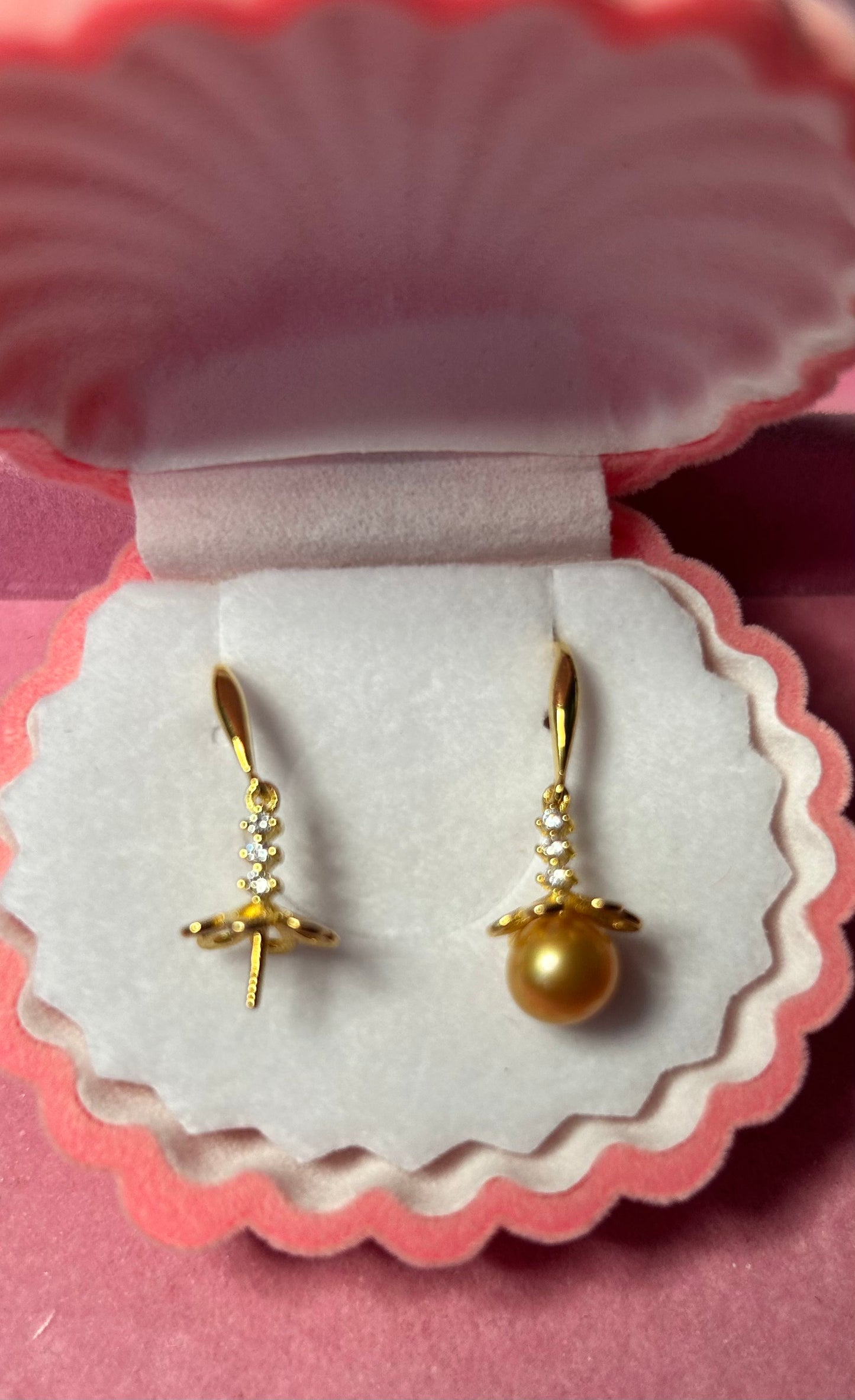 Sterling silver gold plated flower drop earrings