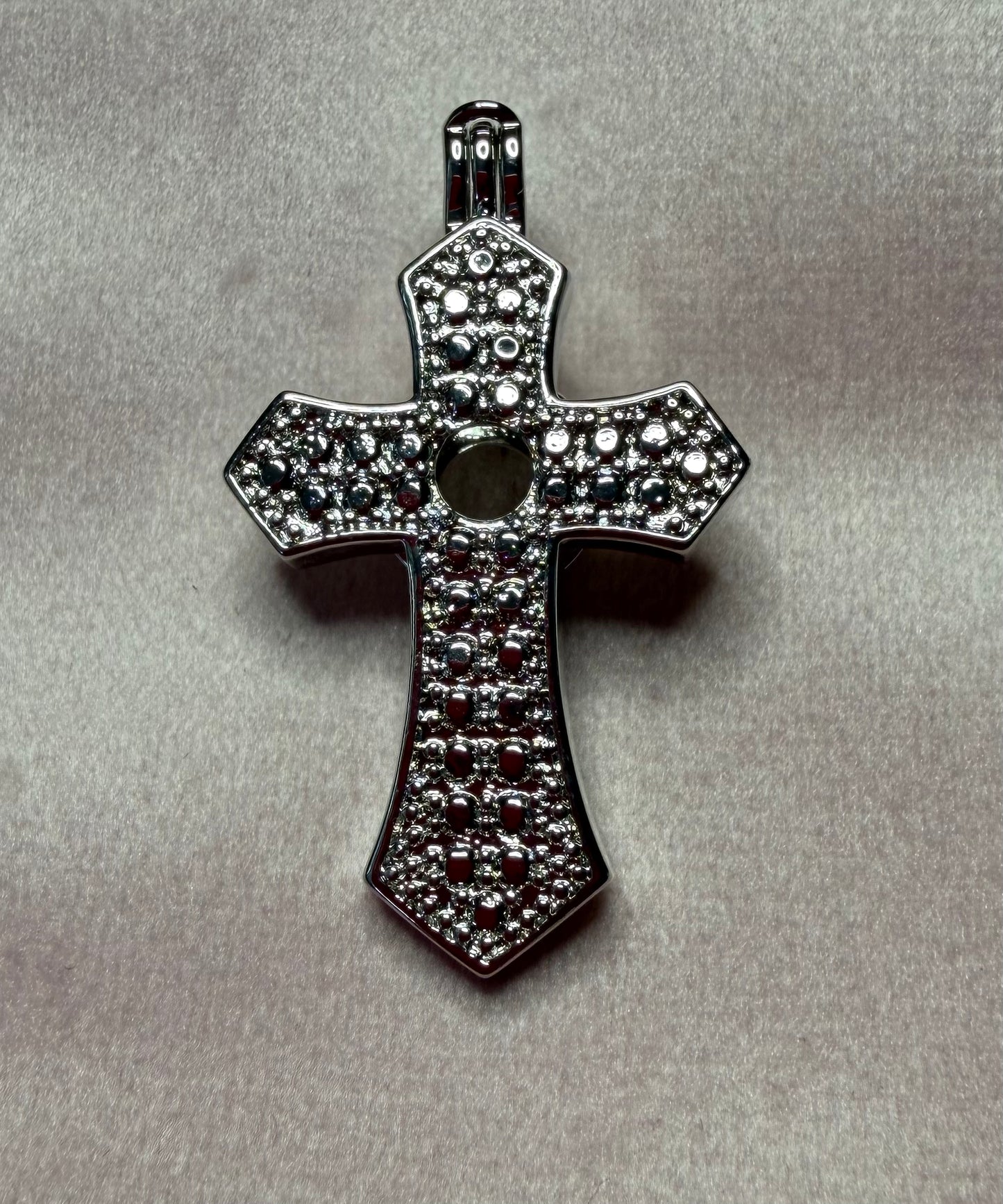 Silver plated cross cage