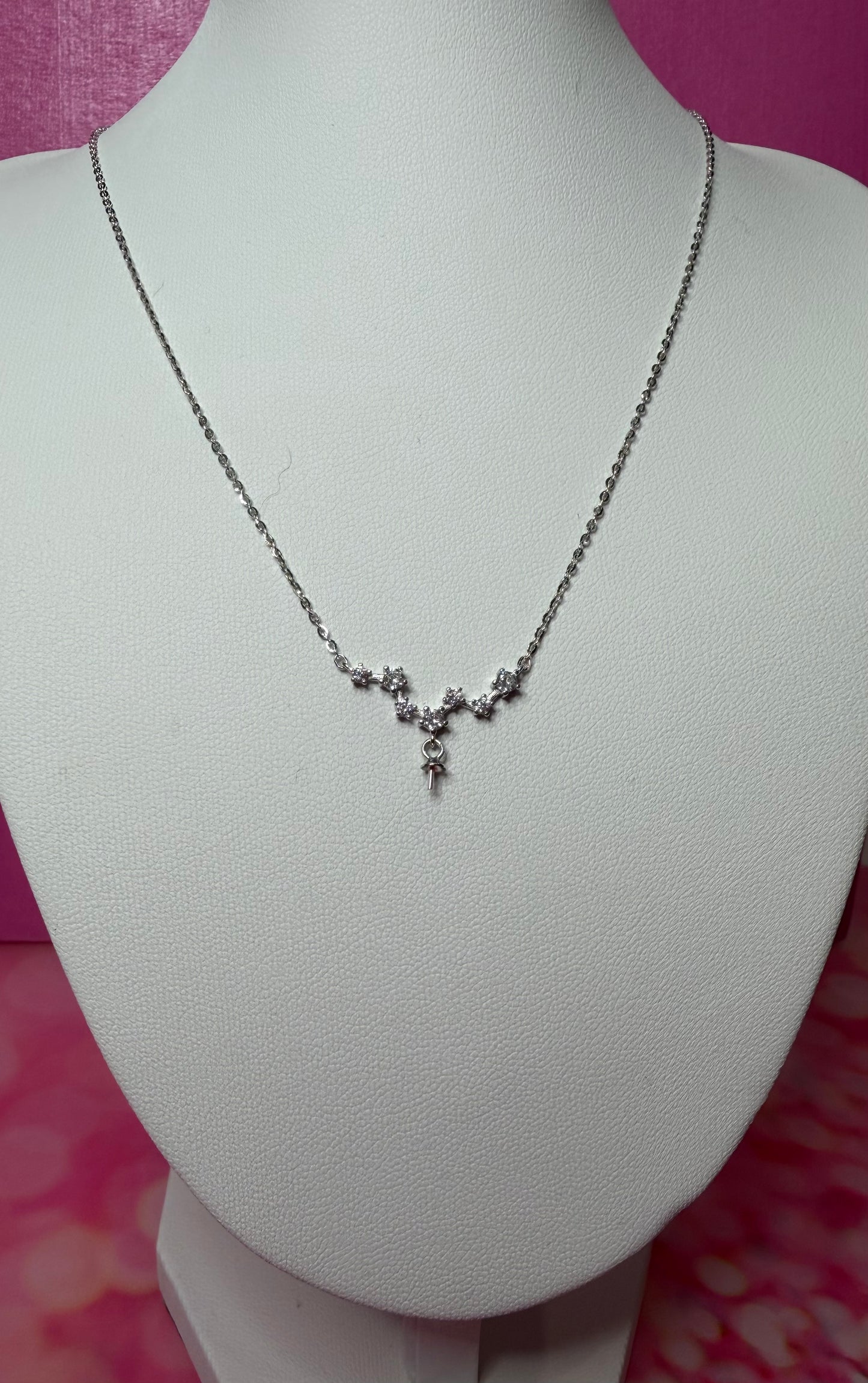 Sterling Silver glitzy drop necklace. 18”