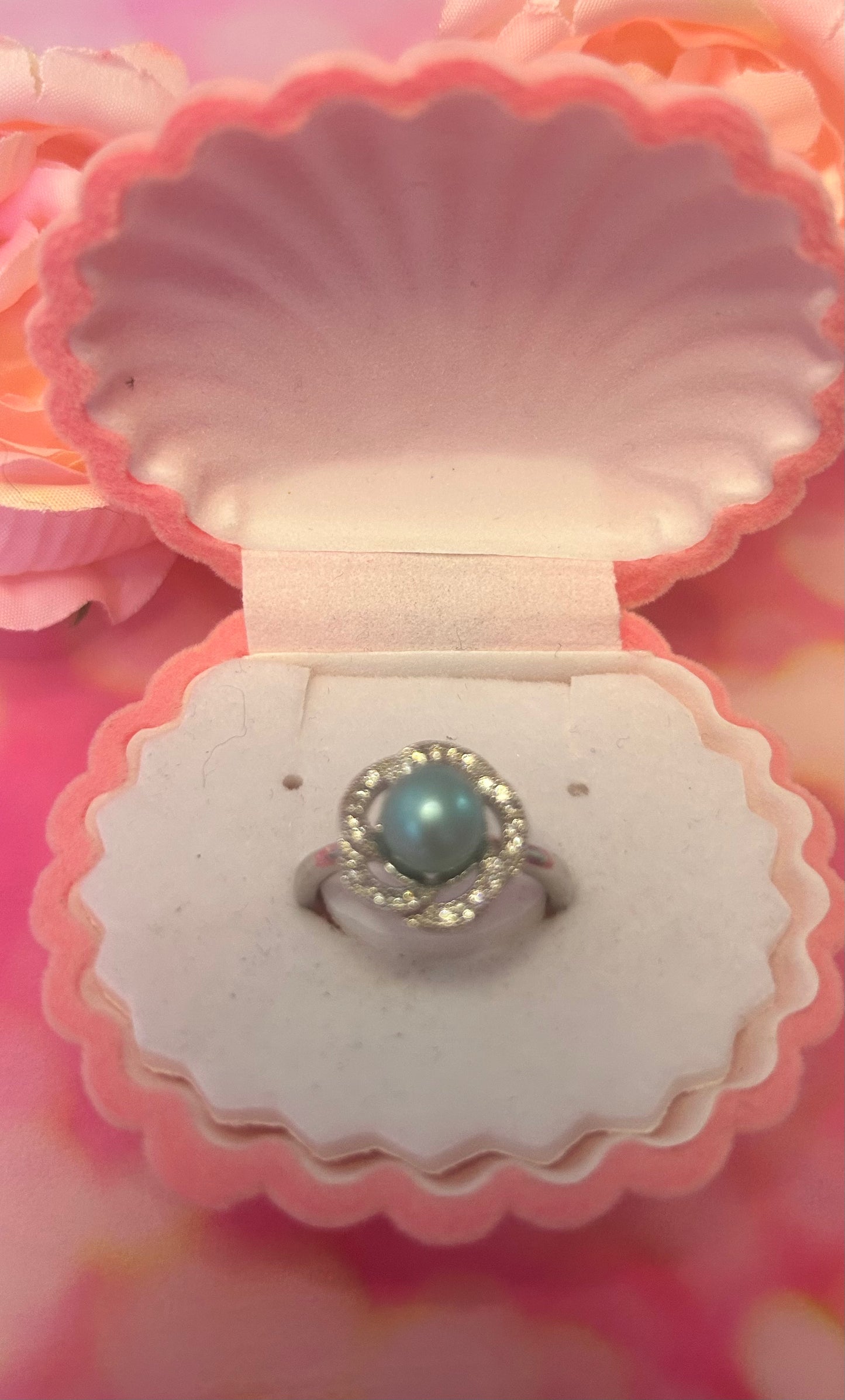 Silver plated flower swirl adjustable ring