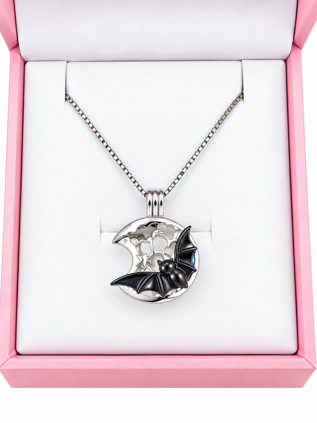 Sterling silver bat cage pendant