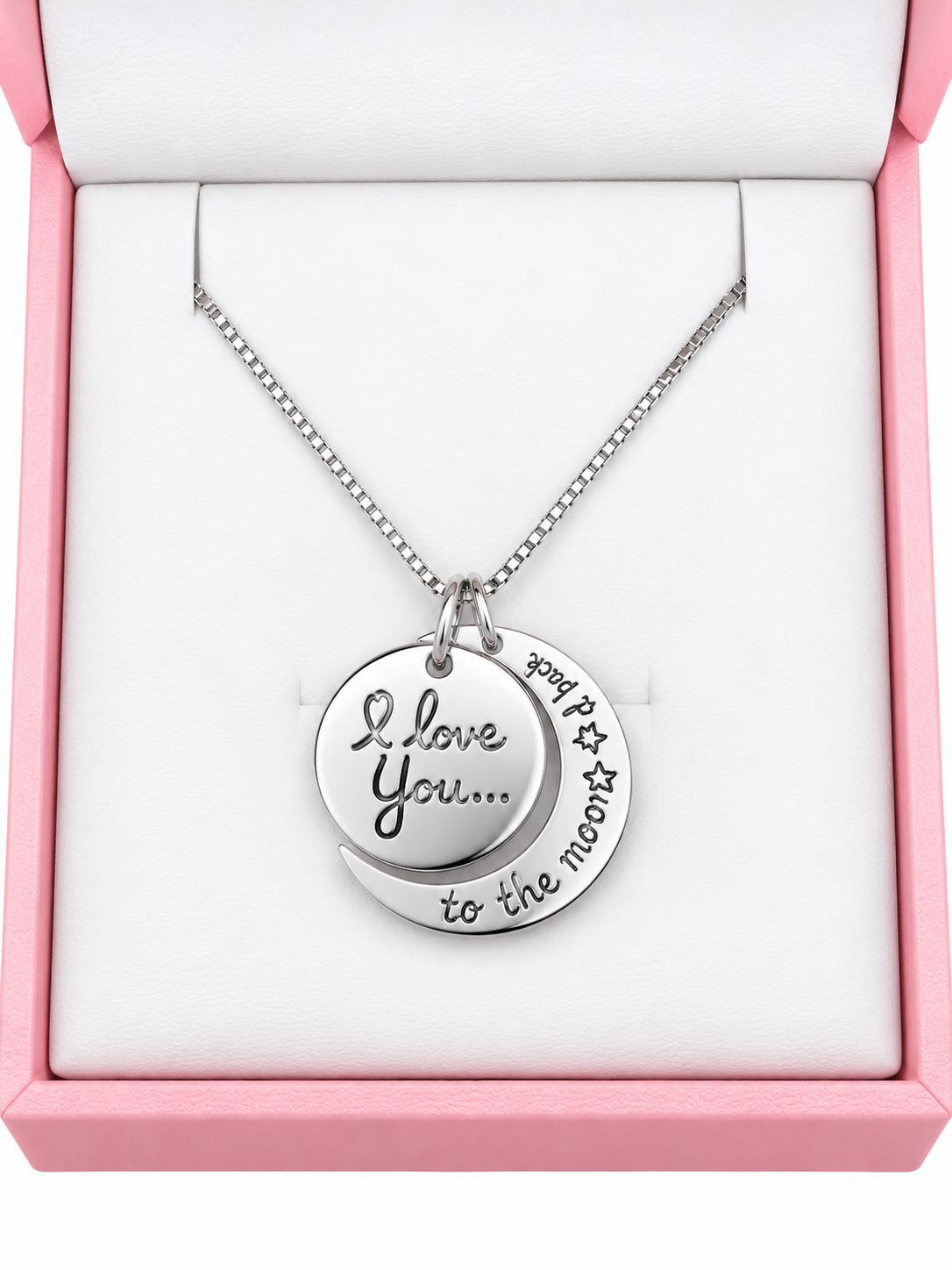 Sterling silver “I love you to the moon and back” pendant