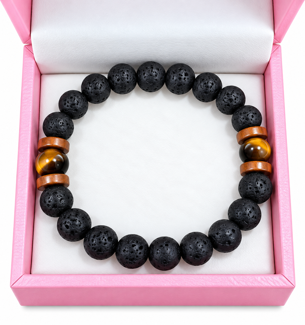 Lava stone and tiger eye 8 mm bracelet