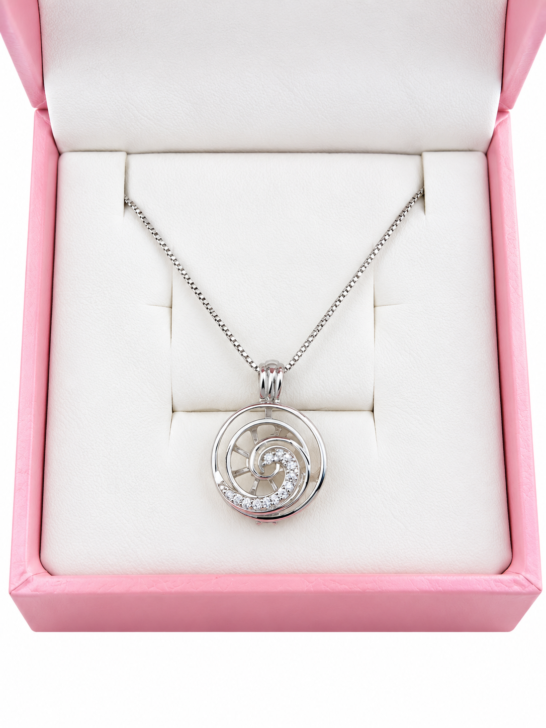 Sterling silver wave cage pendant