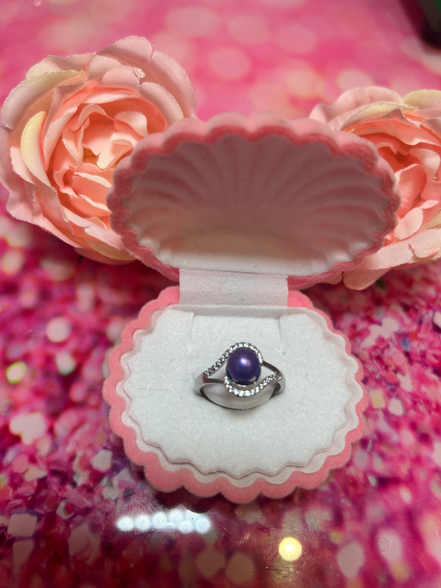 Stunning silver plated adjustable cubic zirconia twist ring