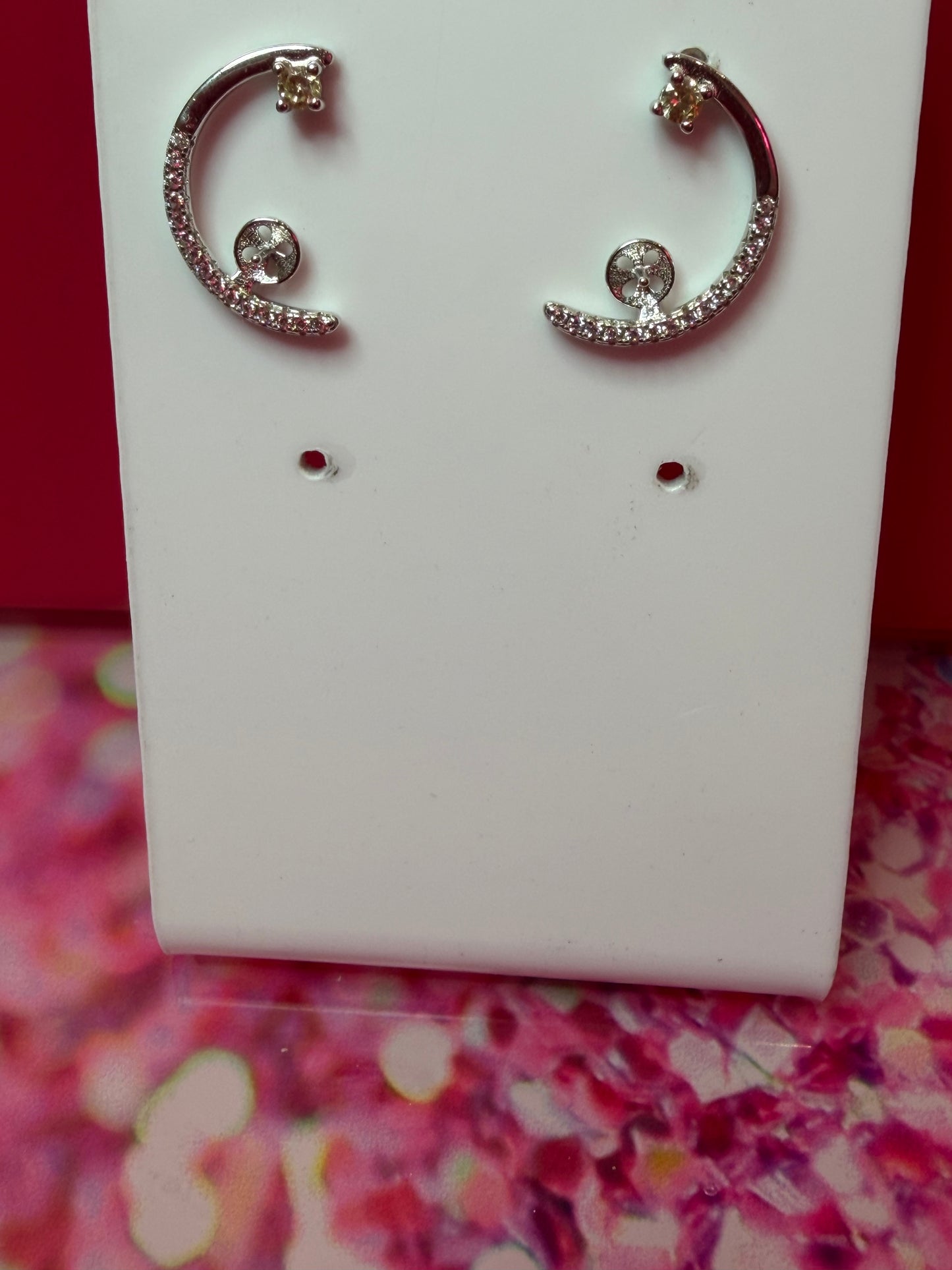 Sterling silver moon earrings