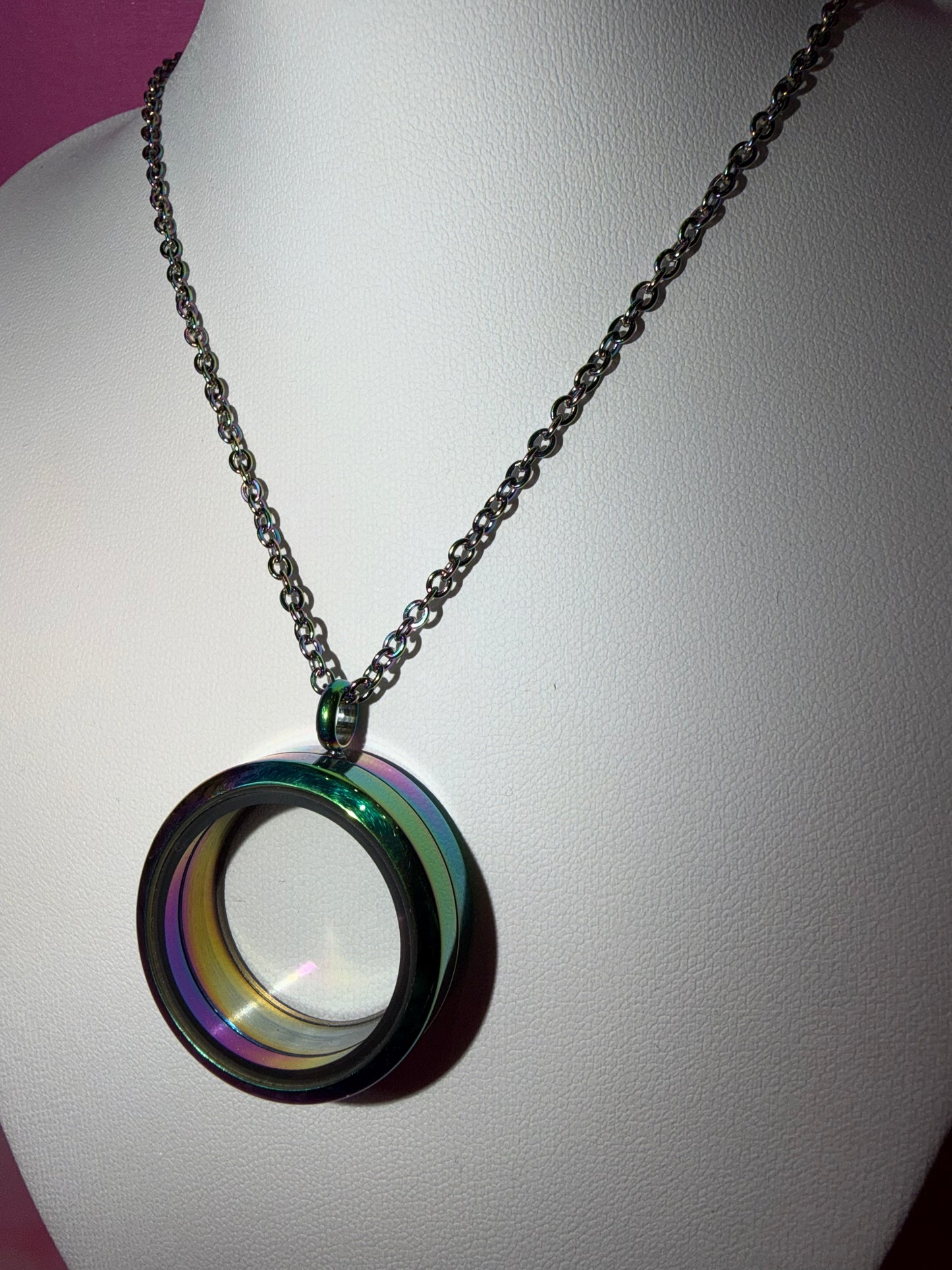 Rainbow glass locket