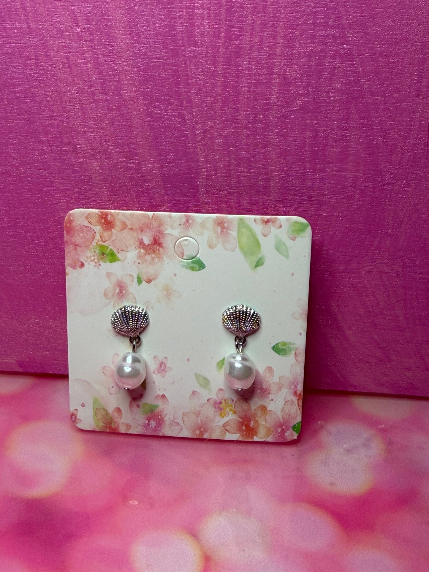 Sterling silver shell earrings