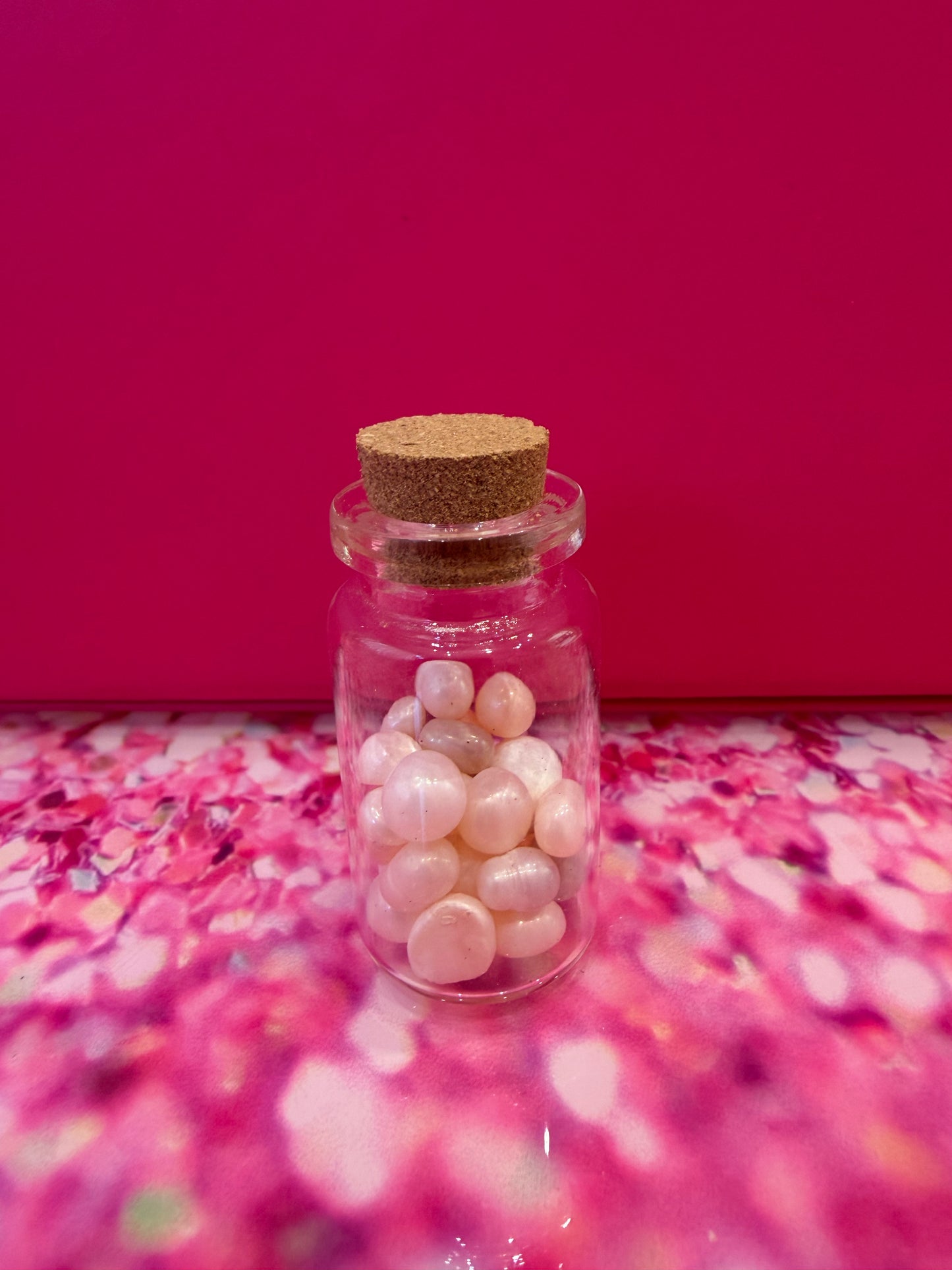 Small jar with natural pearls