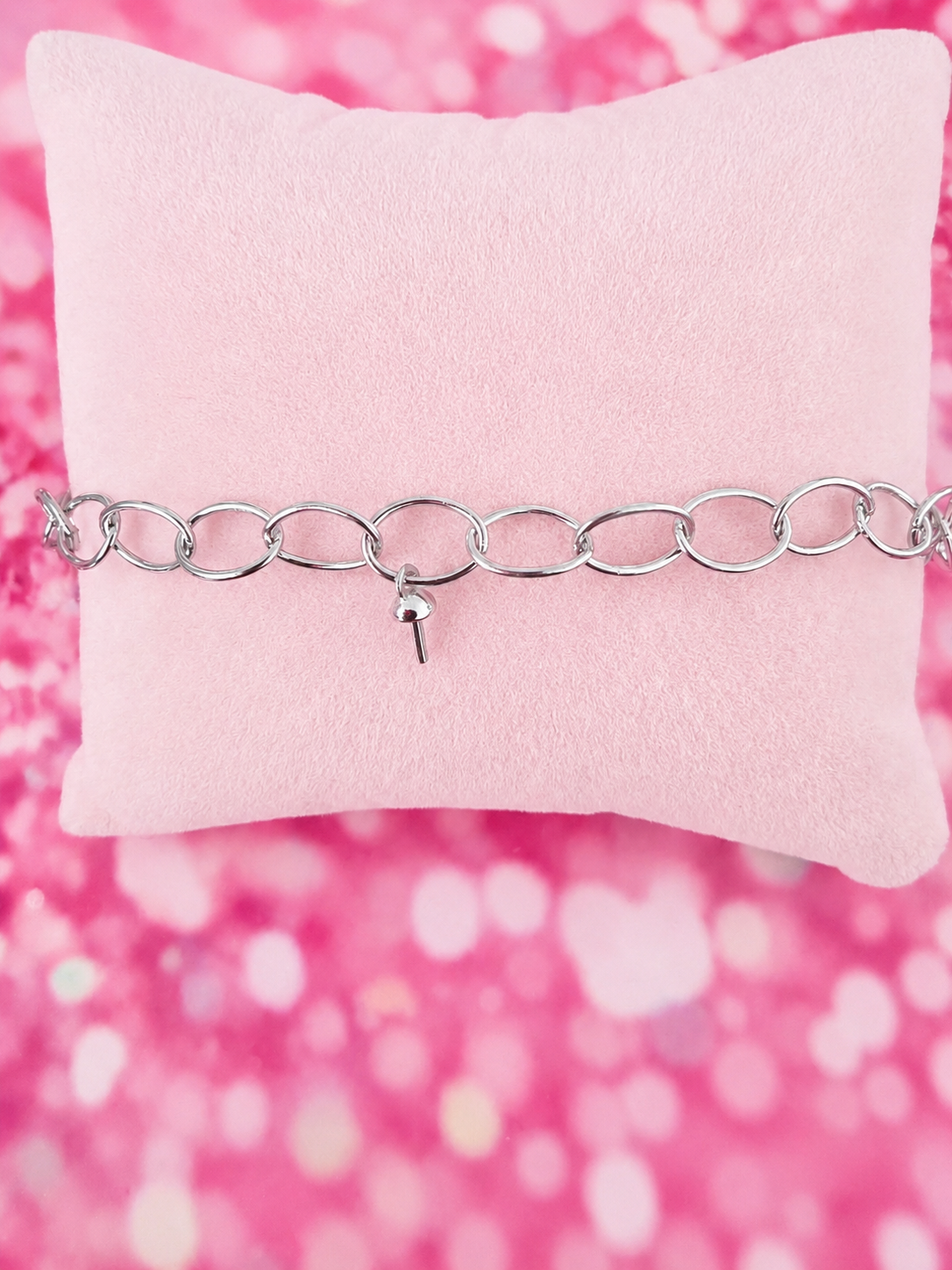 Sterling silver triple pearl ankle bracelet