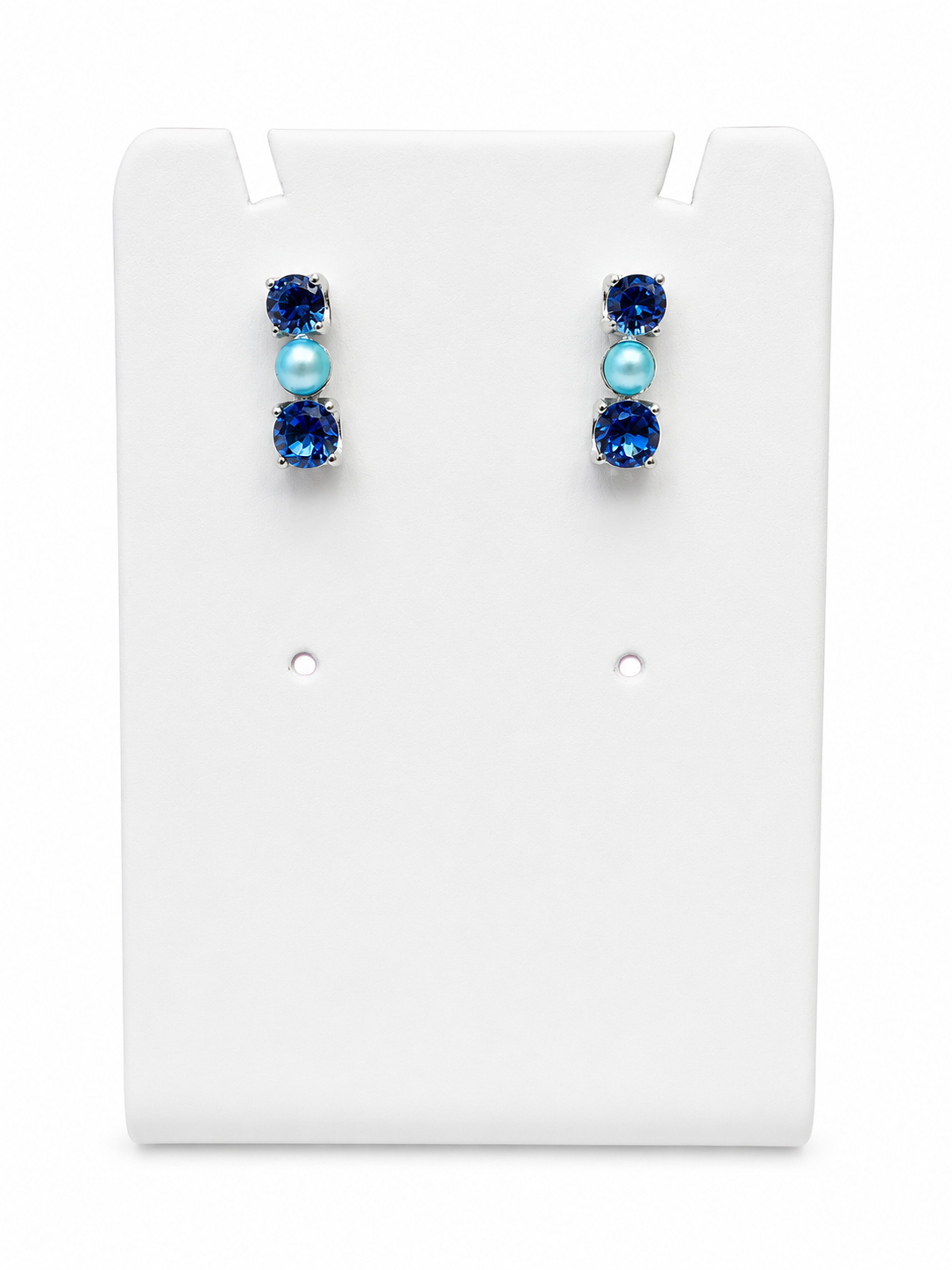 Sterling silver Annemarie earrings light blue petite pearl