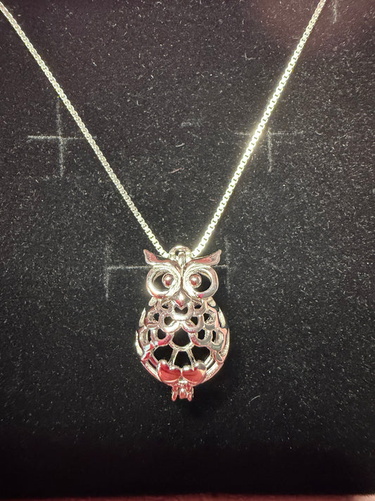 Sterling Silver Owl Cage Pendant