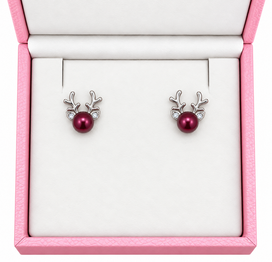 Sterling silver reindeer earrings