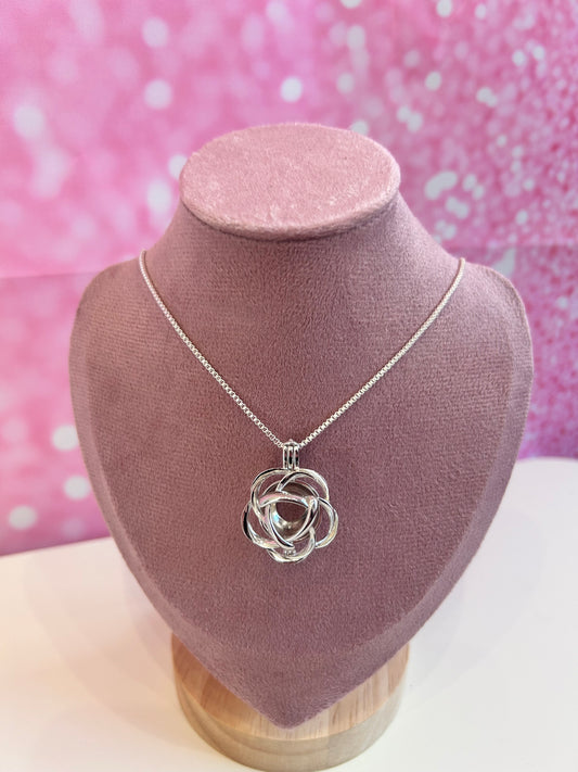Sterling silver Edison rose cage pendant