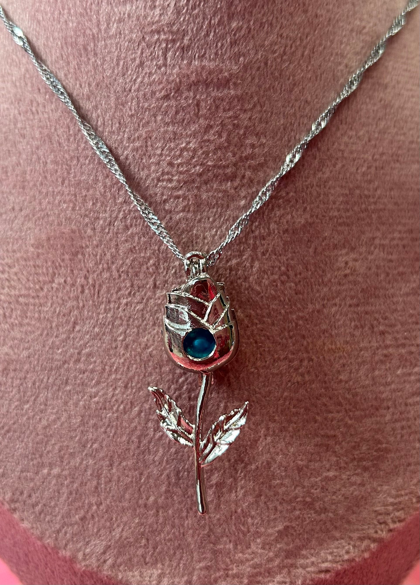 Silver plated tulip cage pendant