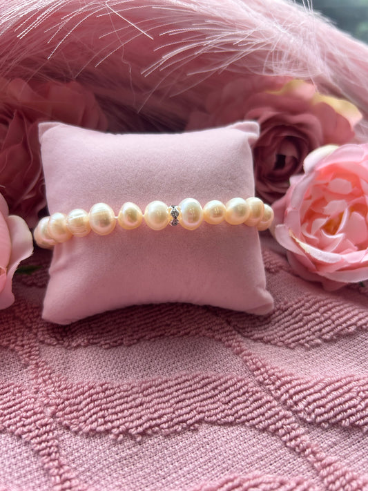 8-9mm peach freshwater potato pearl bracelet