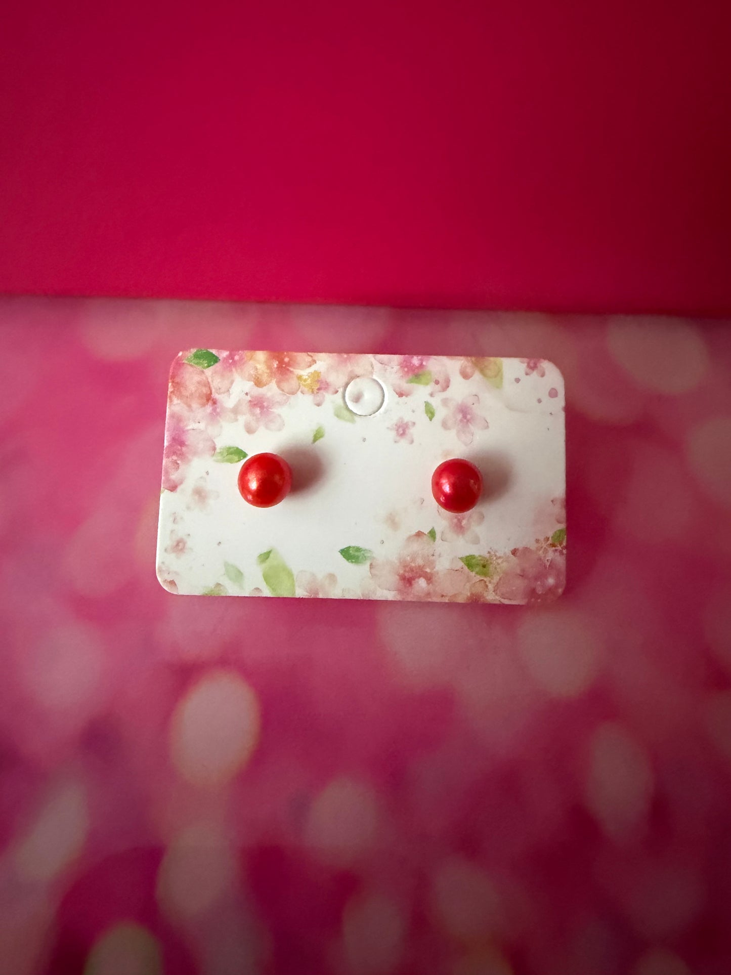 Pre mounted Sterling silver studs red
