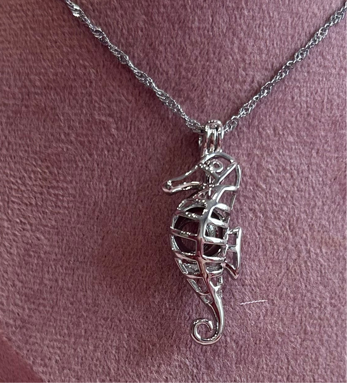 Silver plated sea house cage pendant
