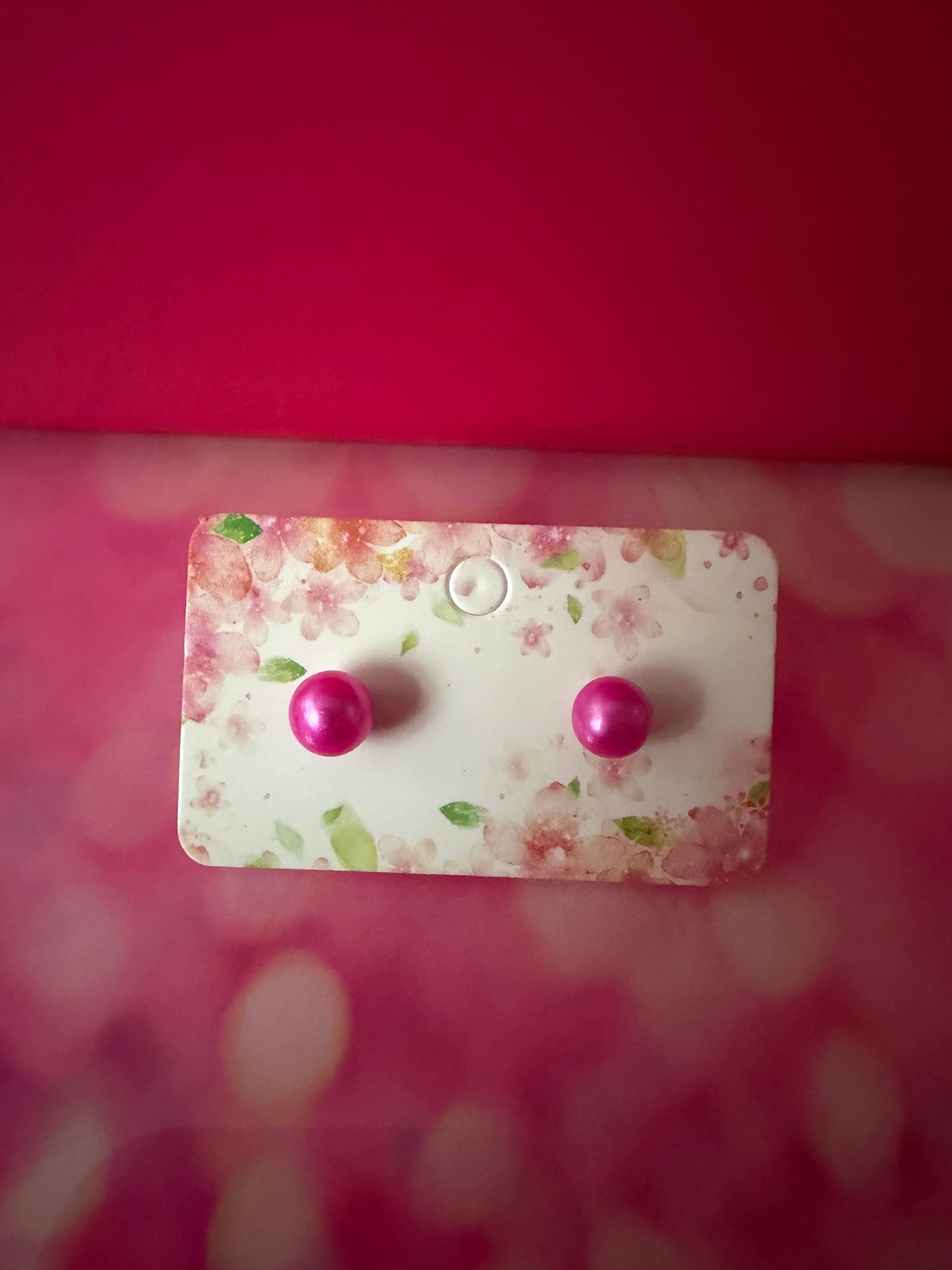 Pre mounted Sterling silver studs hot pink