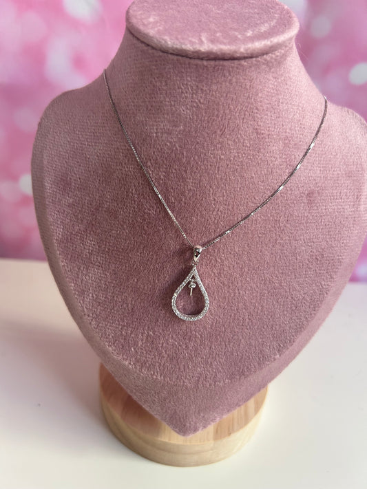 Sterling silver cubic zirconia drop mount
