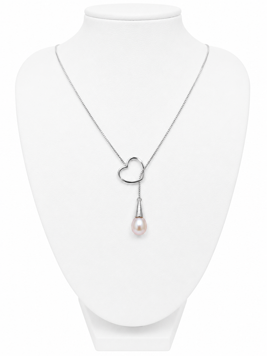 Sterling silver heart drop chain 18”