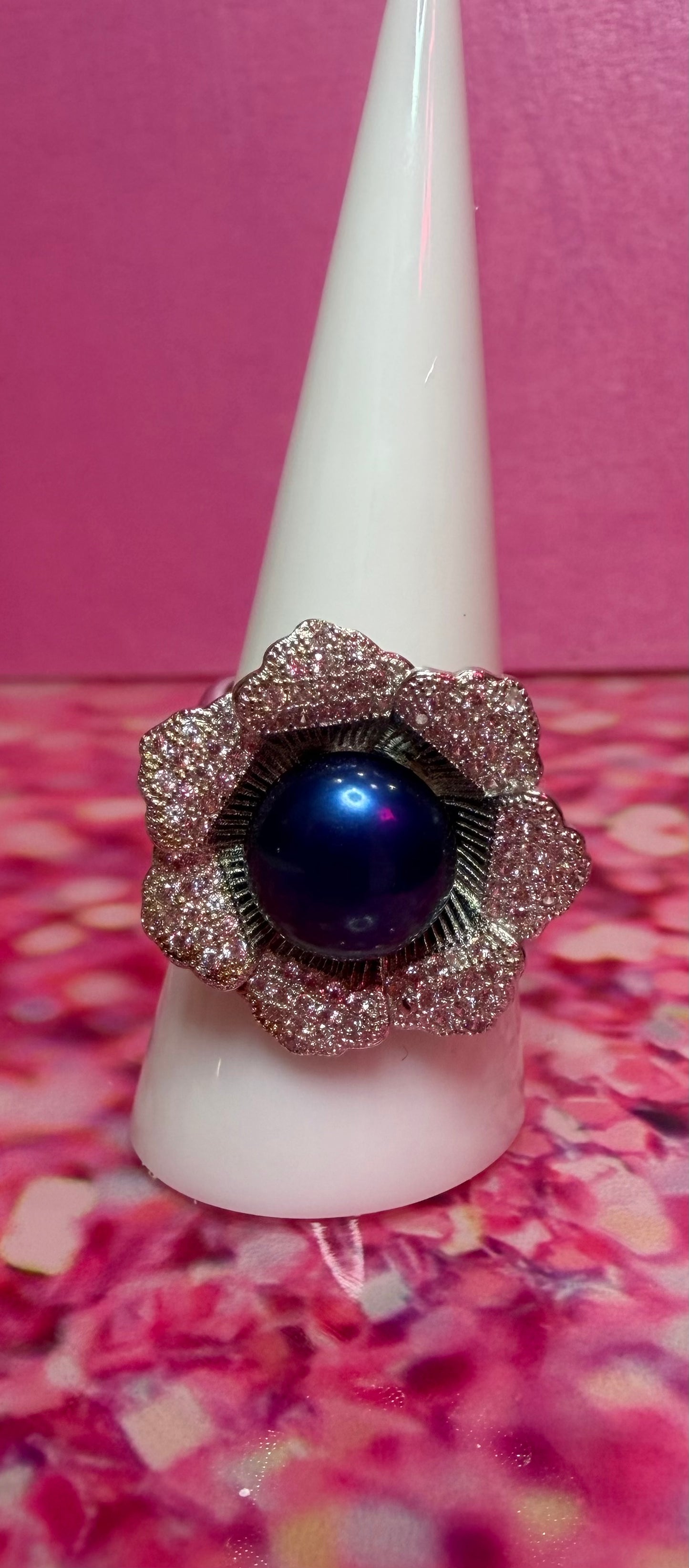 Sterling silver Edison flower ring