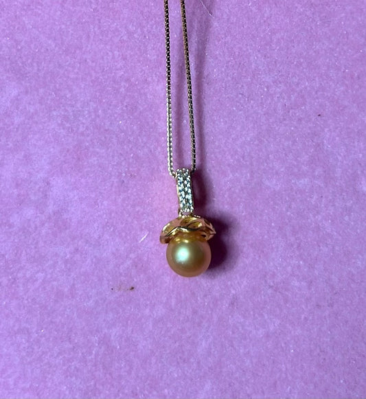 Sterling silver gold plated mount with cubic zirconia